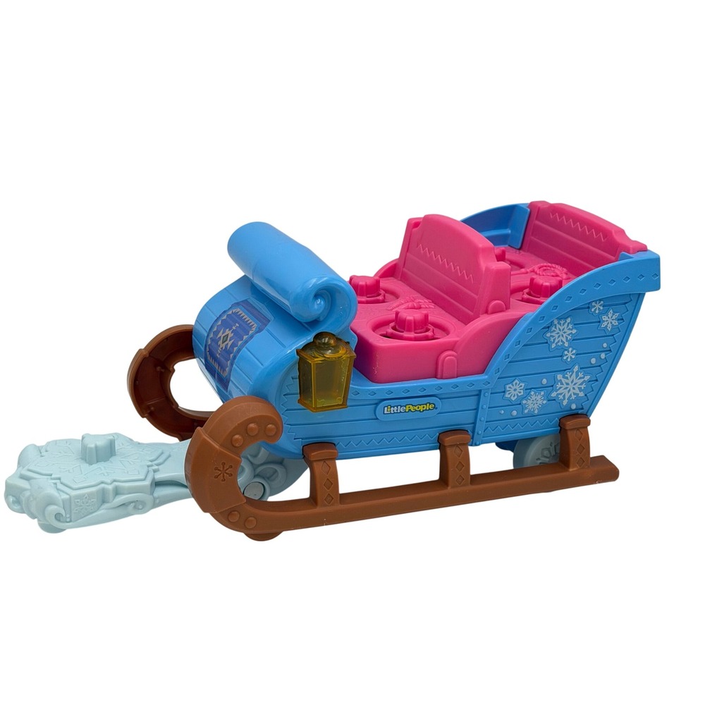 Fisher-Price Little People Disney Frozen Kristoff Sleigh Light Up Blue 11 Inch